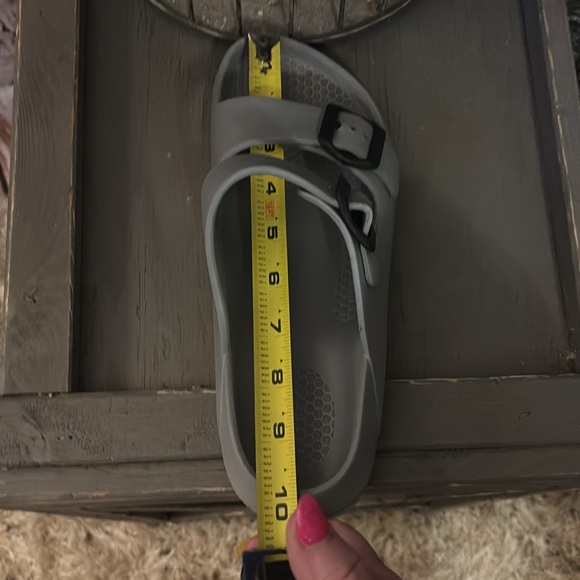 *SOLD on MERCARI Gray Double Strap slides Sandals Buckles women’s 9.5 men’s 8 - Picture 8 of 8